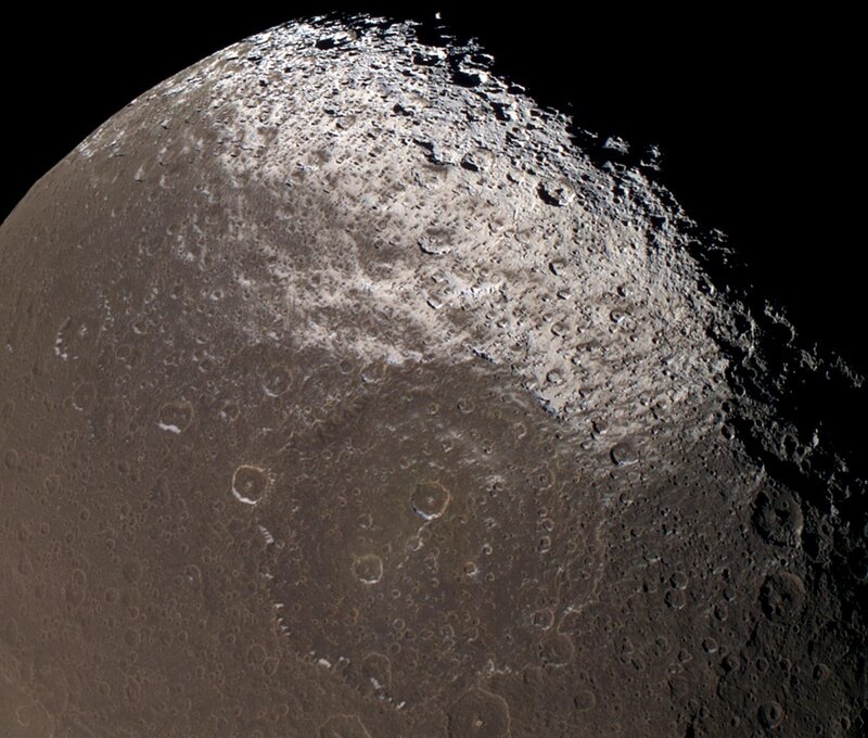 Cratered surface of a moon