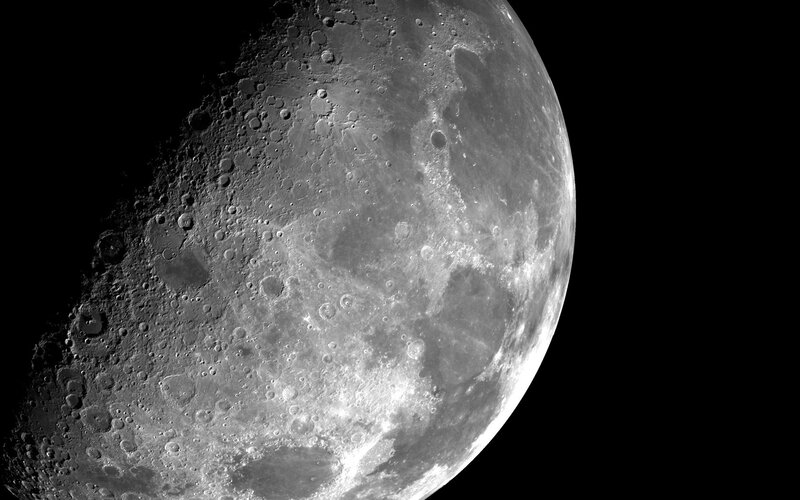 Cratered Surface of the Moon — Black