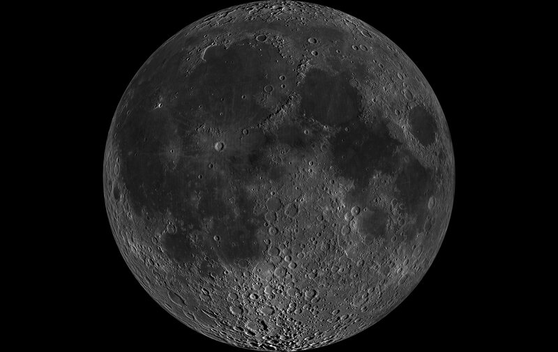 Cratered Surface of the Moon — Gray, Dramatic, Night