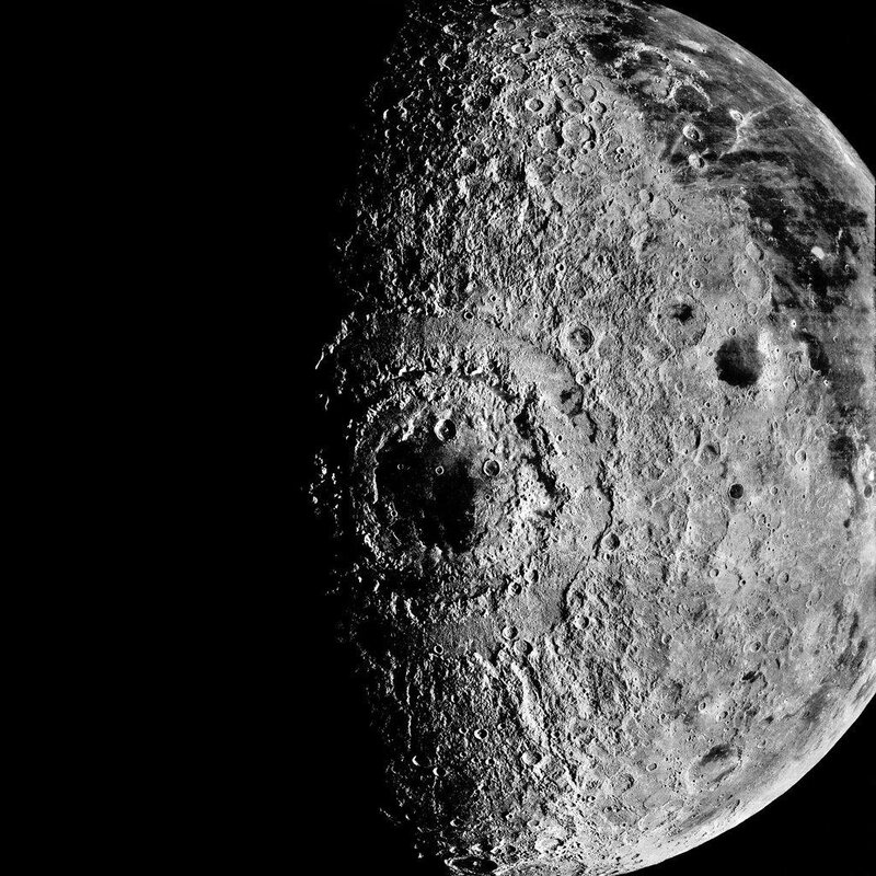 Cratered surface of the Moon