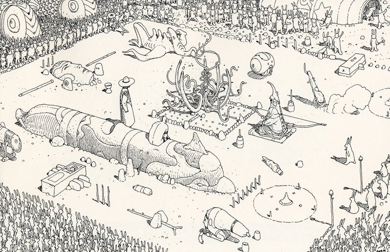Crawling Creature in Field