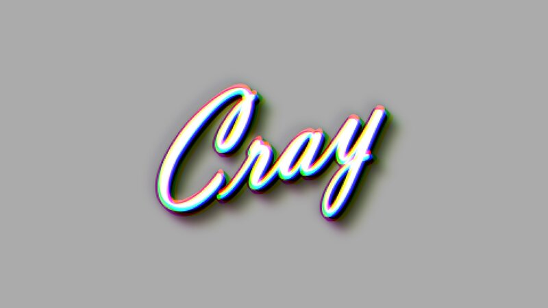 Cray text with glitch effect