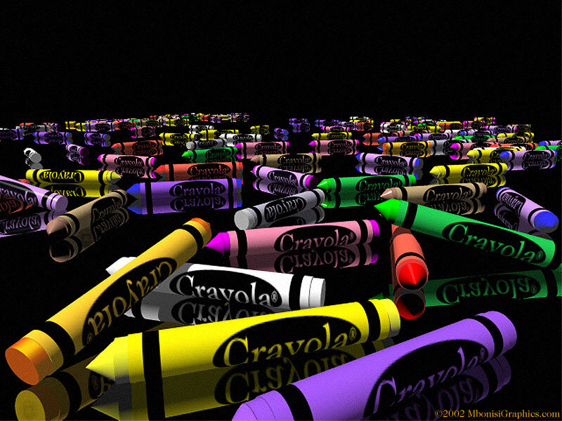 Crayola crayons scattered on black