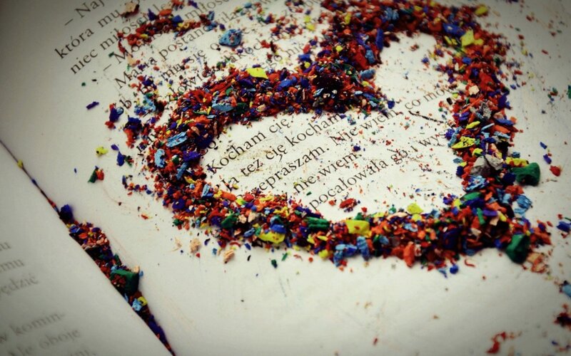 Crayon Shavings in Heart Shape