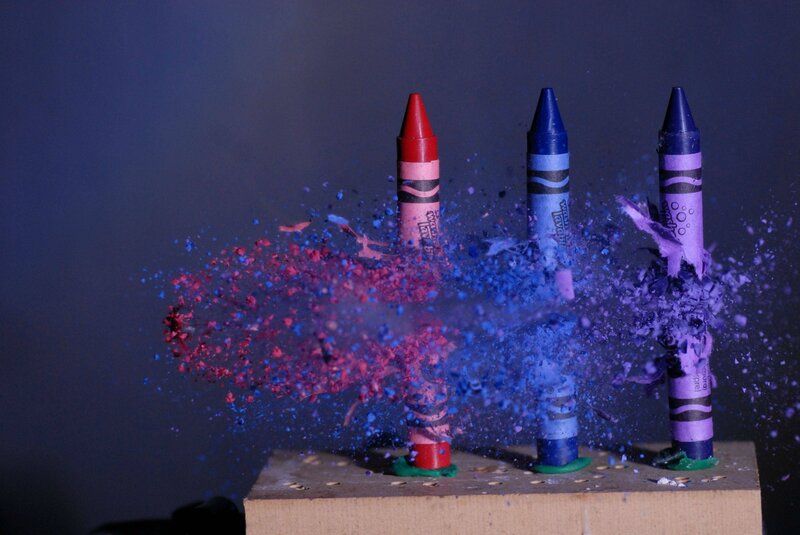 Crayons Exploding — Blue
