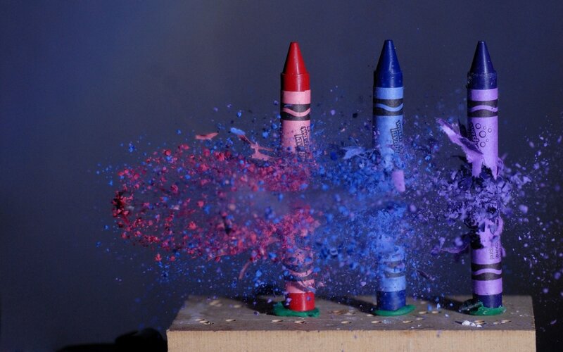 Crayons Exploding