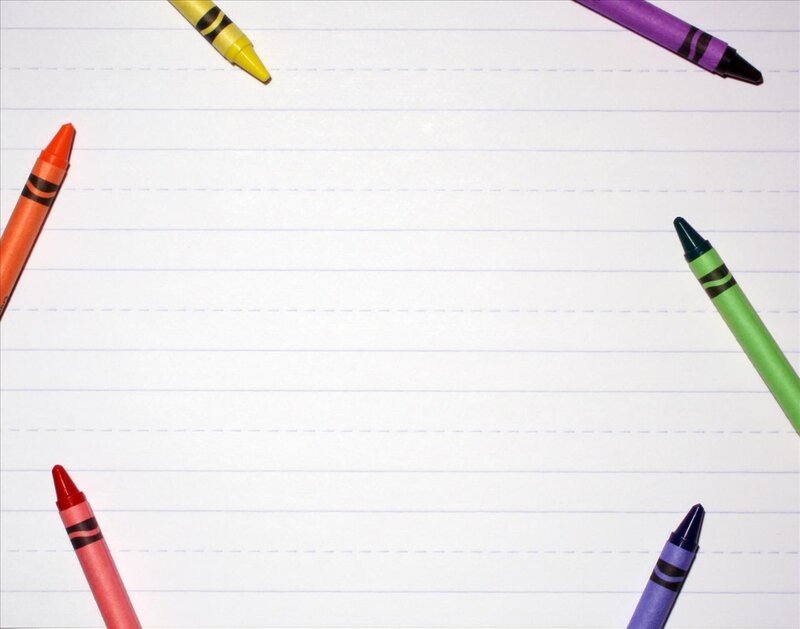 Crayons on Lined Paper