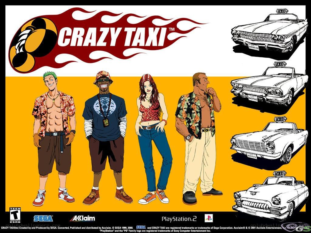 Crazy Taxi game art featuring characters