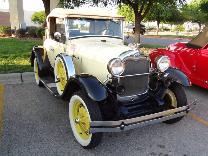 Cream and Black Vintage Car