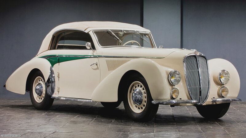 Cream and green vintage car
