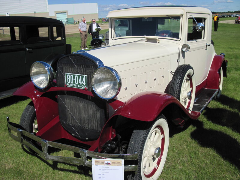Cream and Red Vintage Car