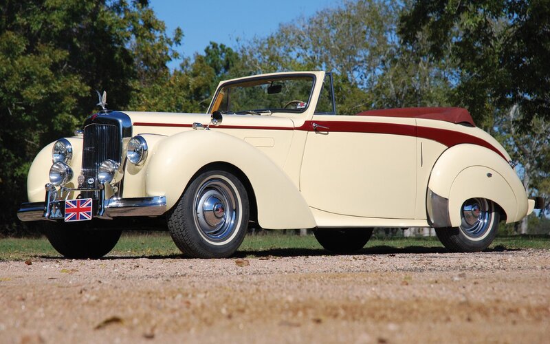 Cream and red vintage convertible