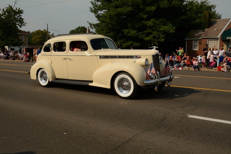 Cream-colored Vintage Car — Cream, Festive