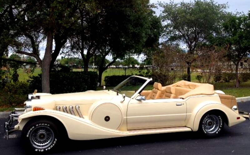 Cream Convertible Car — Calm, Afternoon