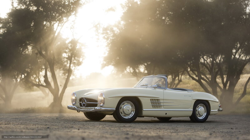 Cream Convertible Car — Serene, Sunset