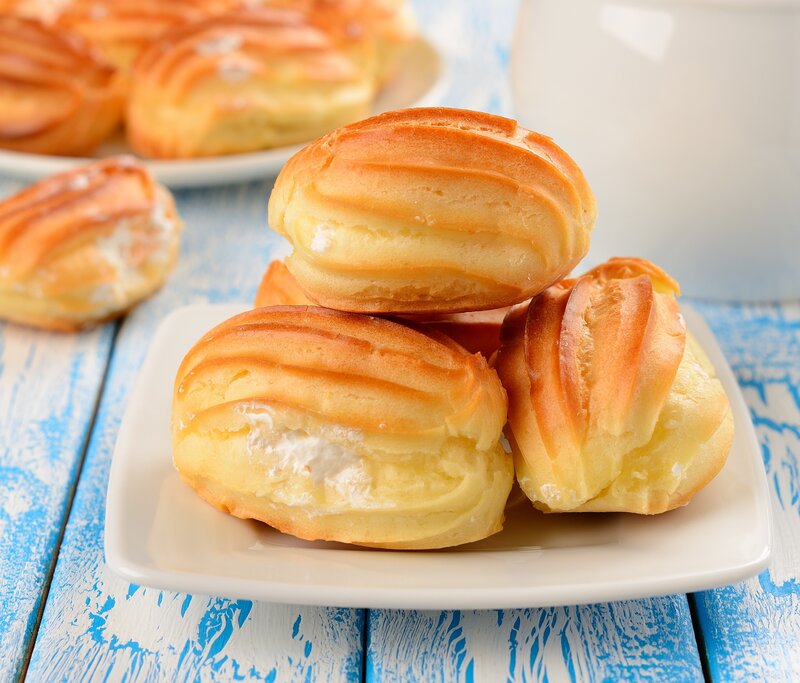 Cream Puffs on Plate