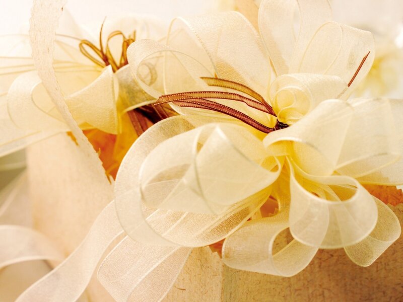 Cream Ribbon Bow