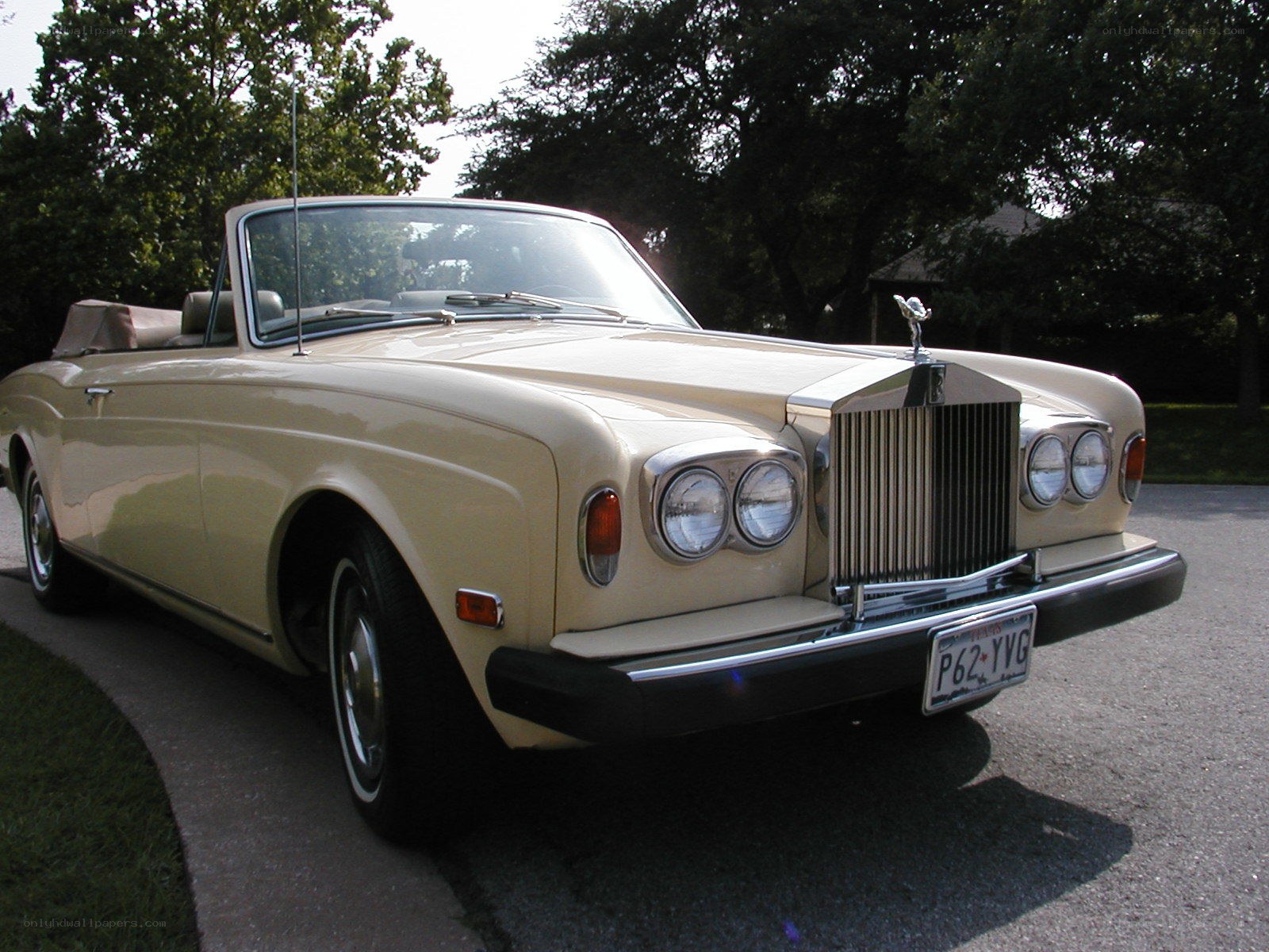 Cream Rolls-Royce convertible