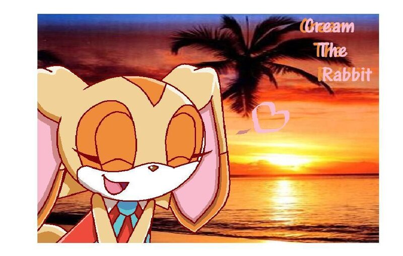 Cream the Rabbit at sunset