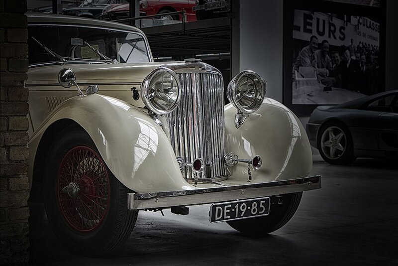 Cream Vintage Car — Dramatic