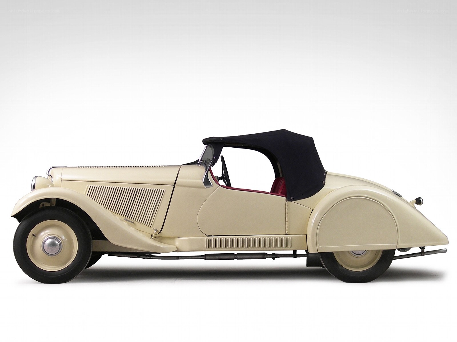 Cream vintage convertible car