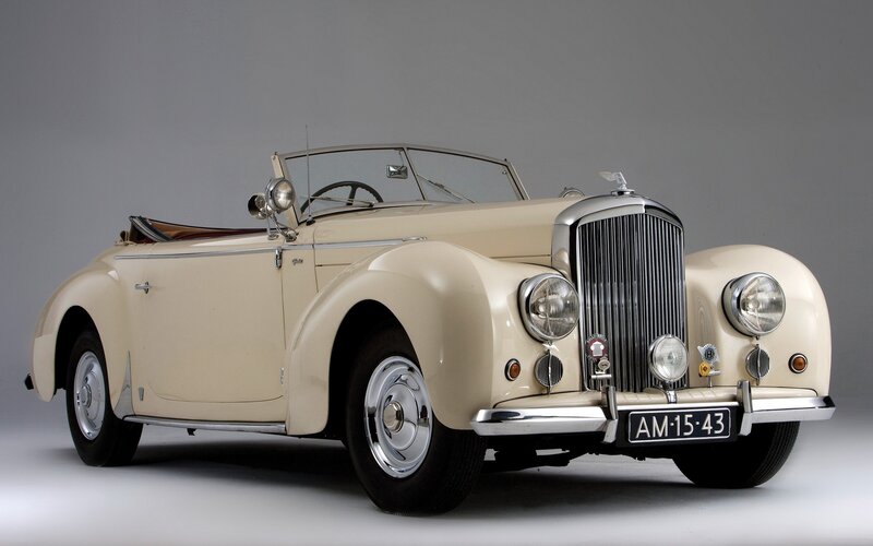 Cream vintage convertible car