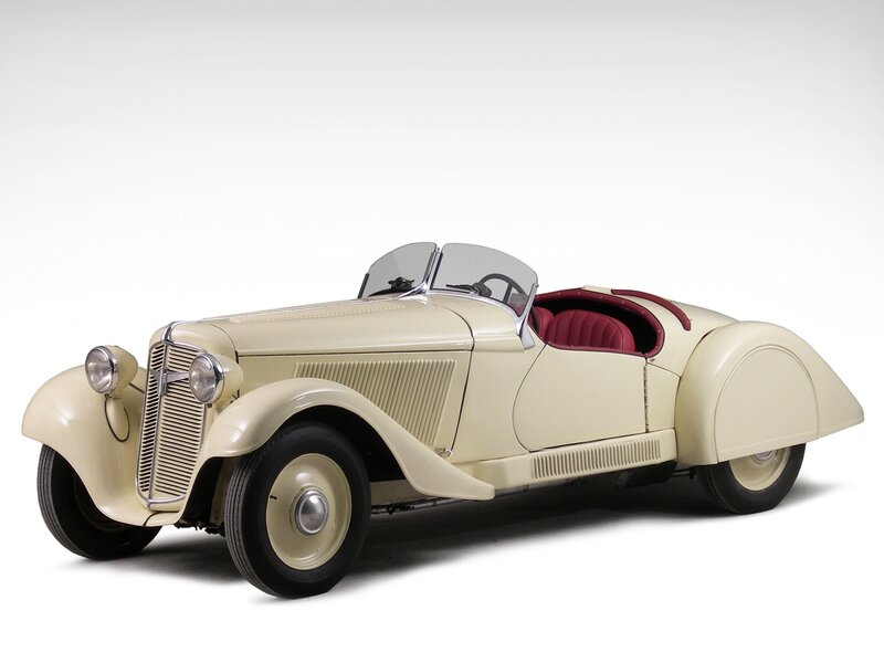 Cream vintage convertible car