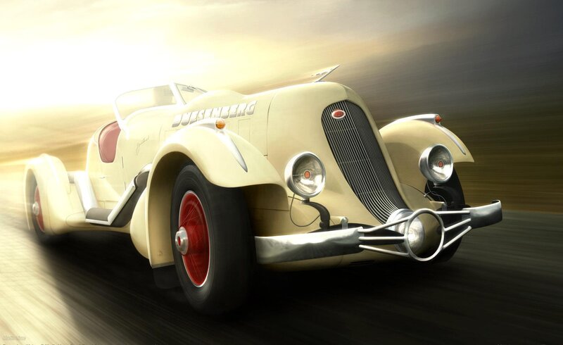 Cream Vintage Race Car