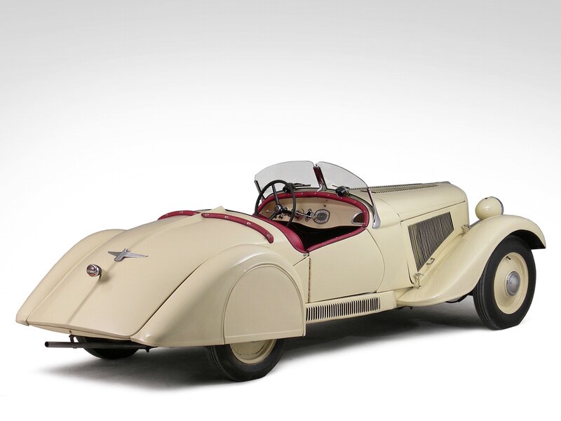 Cream vintage sports car