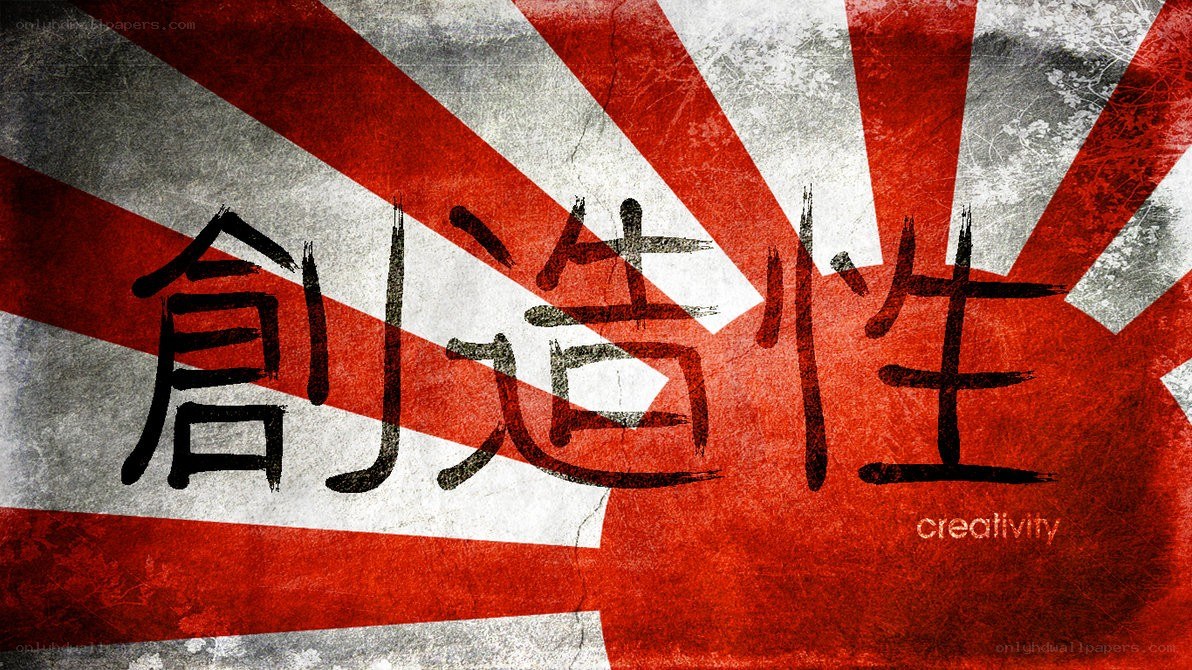 Creativity text on flag background