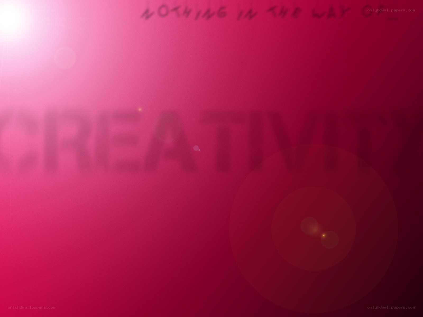 Creativity text on pink background