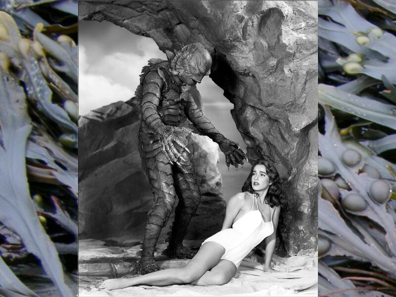 Creature and Woman in Cave