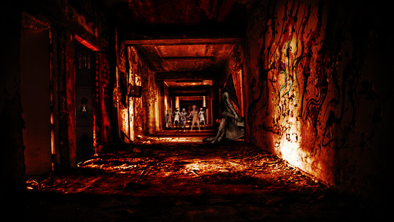 Creatures in a Dark Corridor — Red