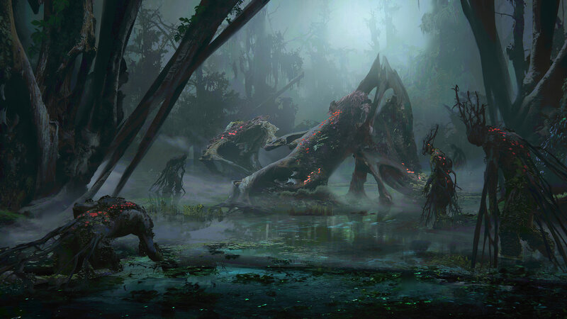 Creatures in Swamp — Green