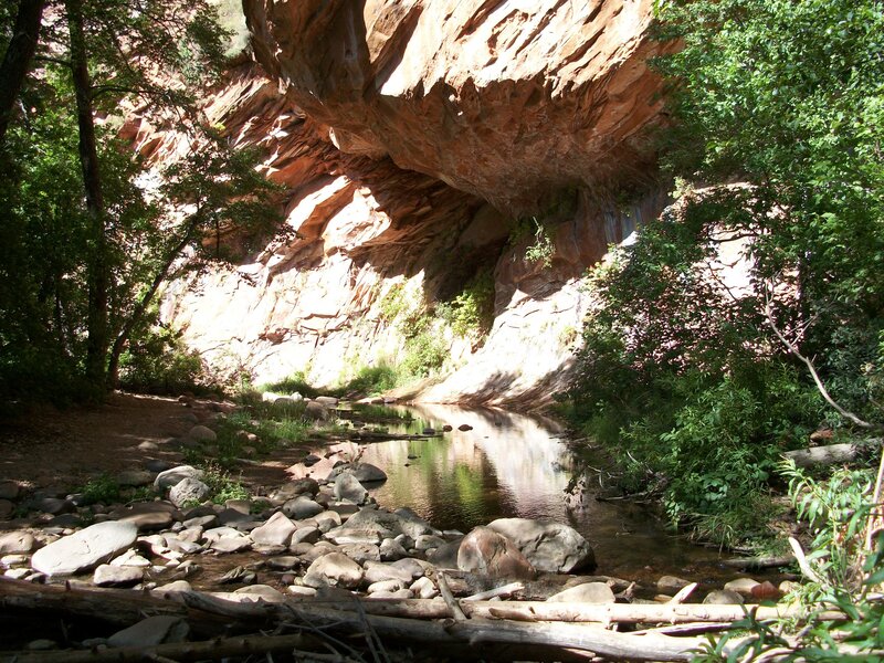Creek under Rock Overhang