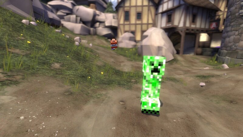 Creeper in a village