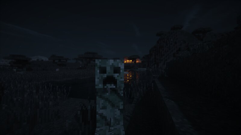 Creeper in Dark Landscape