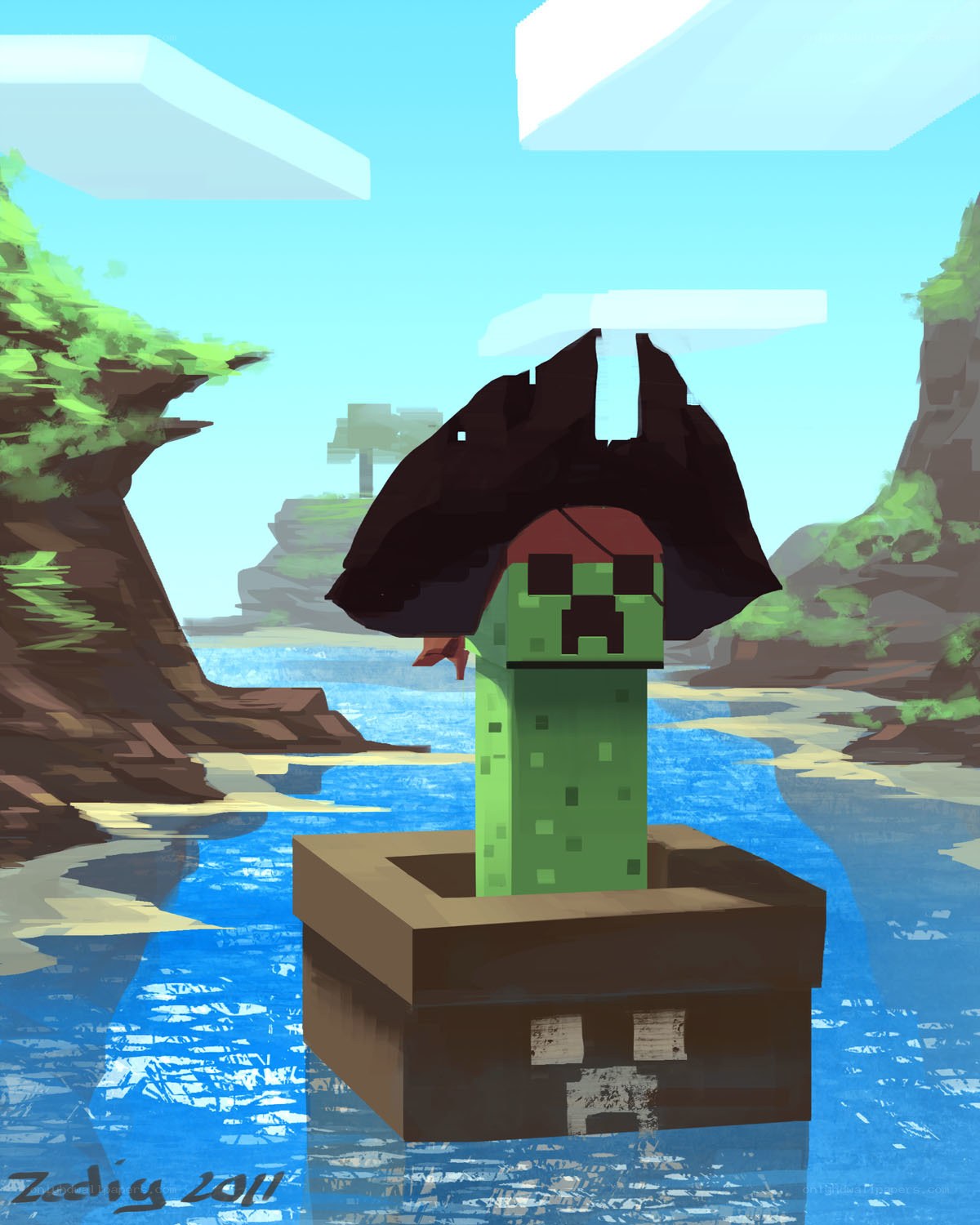 Creeper pirate on a boat