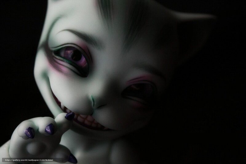creepy cat doll close-up