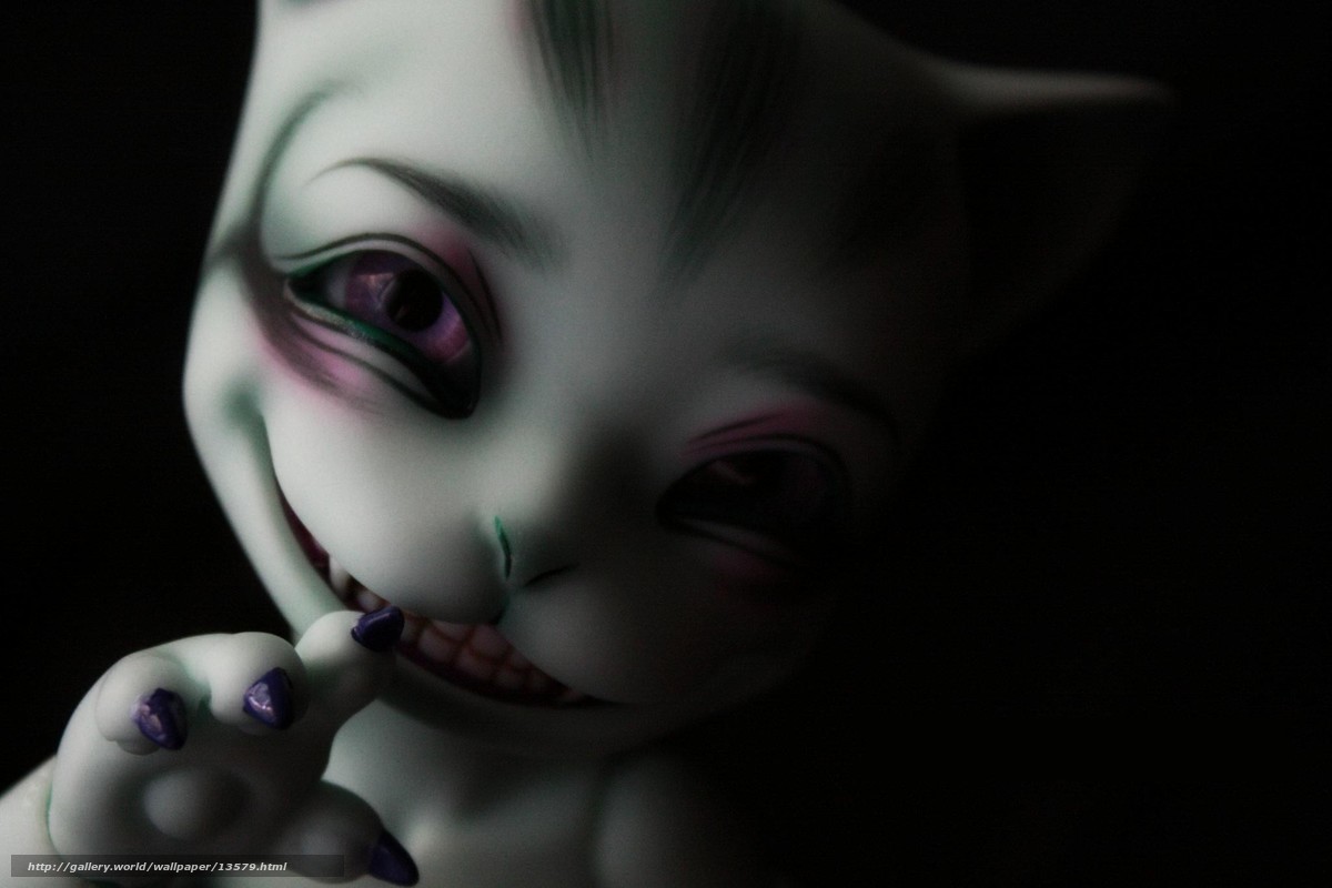 creepy cat doll close-up