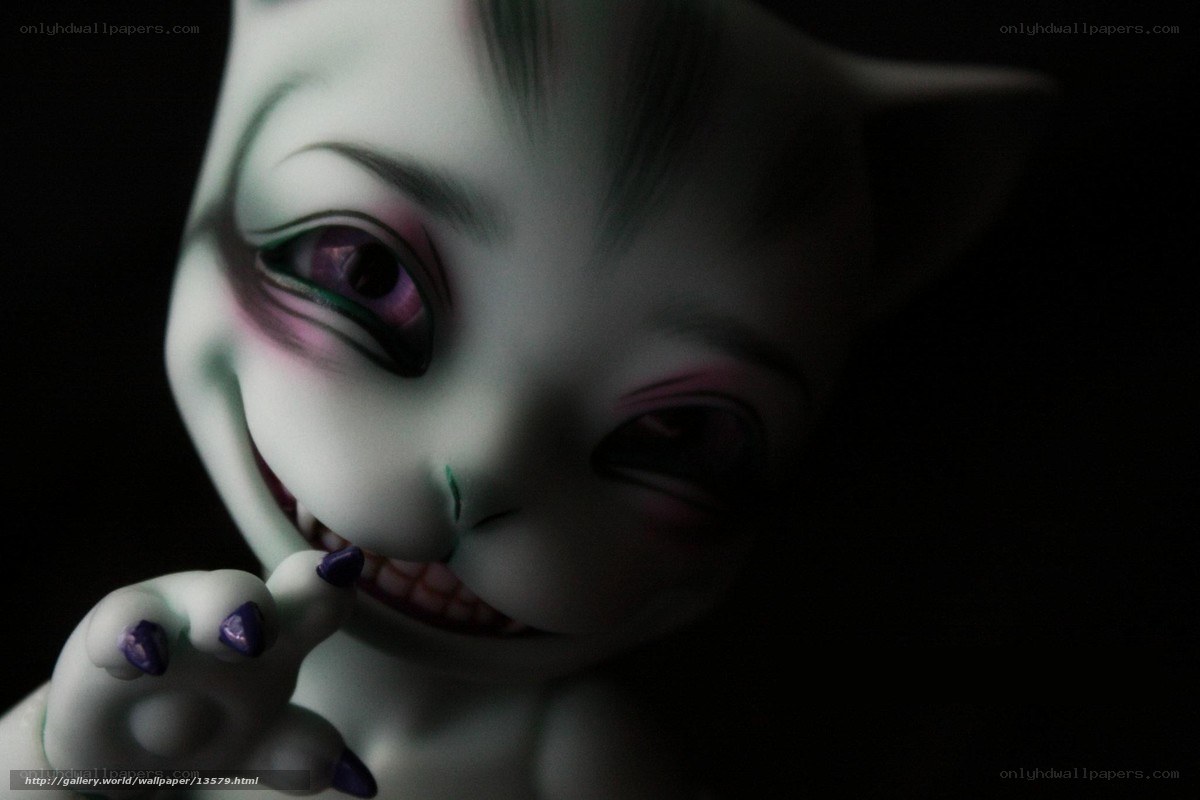 creepy cat doll close-up