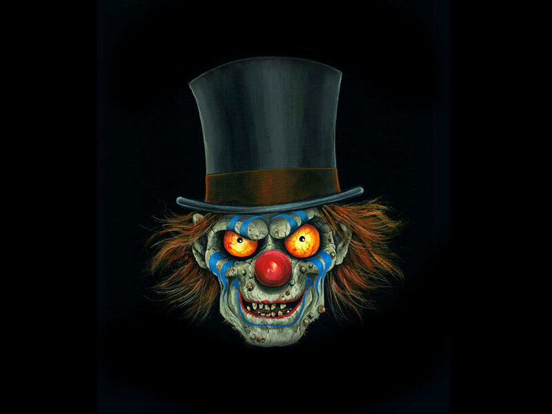 Creepy Clown Face — Black, Dark, Eerie
