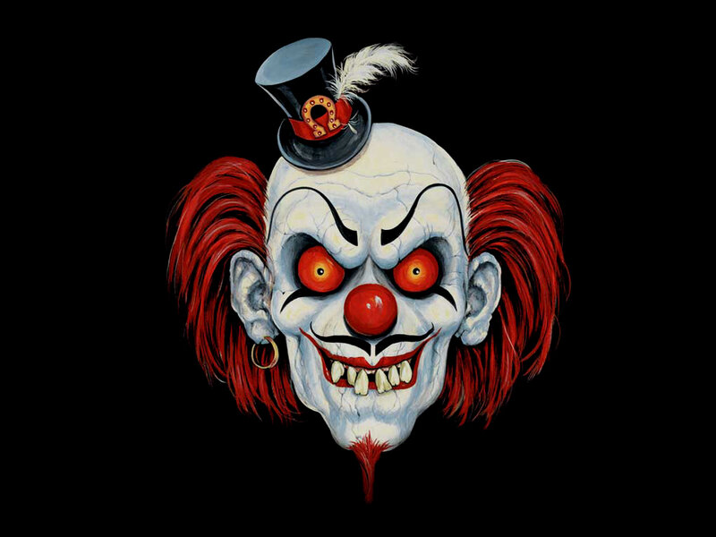 Creepy Clown Face — Black