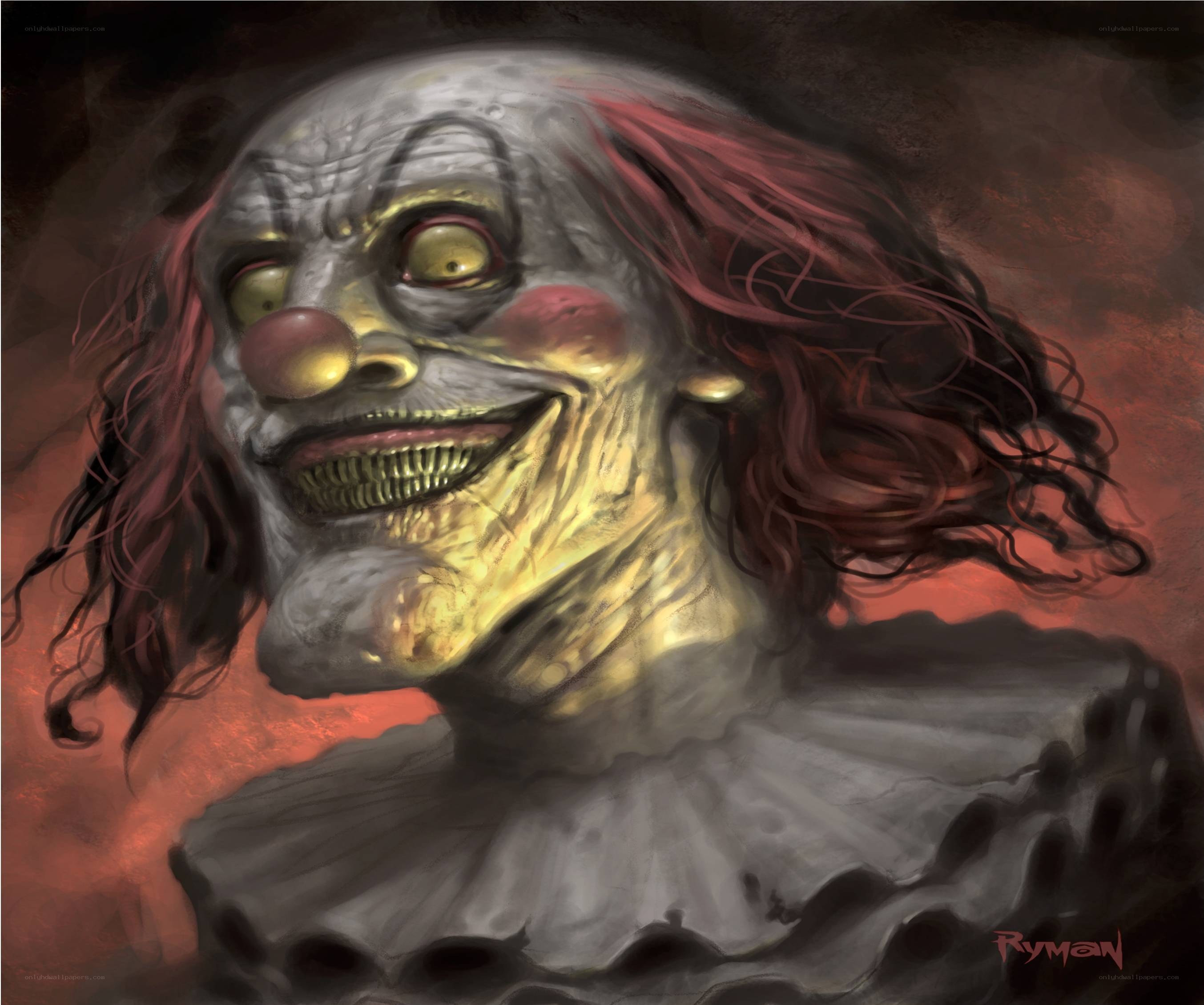 creepy clown portrait