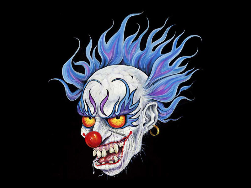 Creepy Clown Skull — Blue