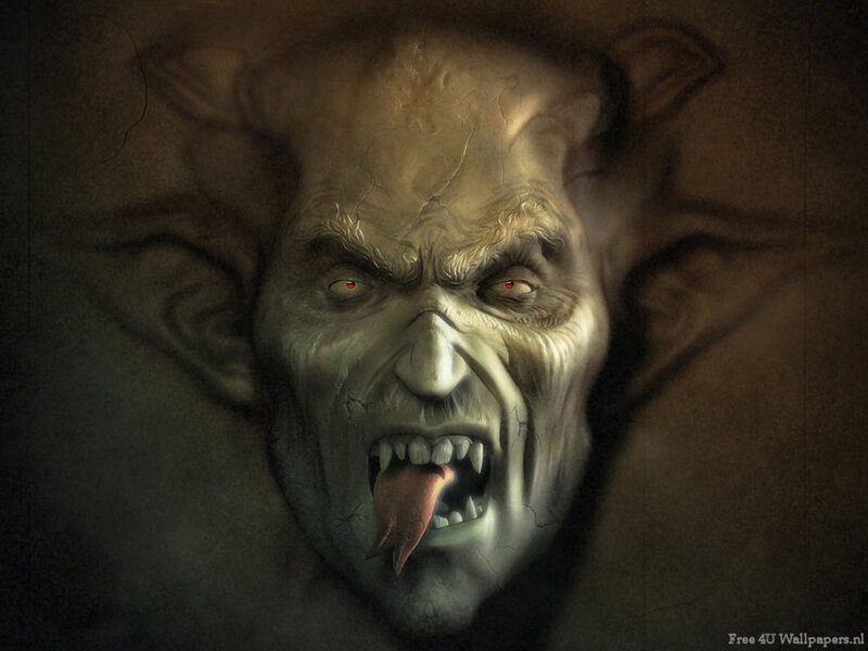 Creepy Demon Face