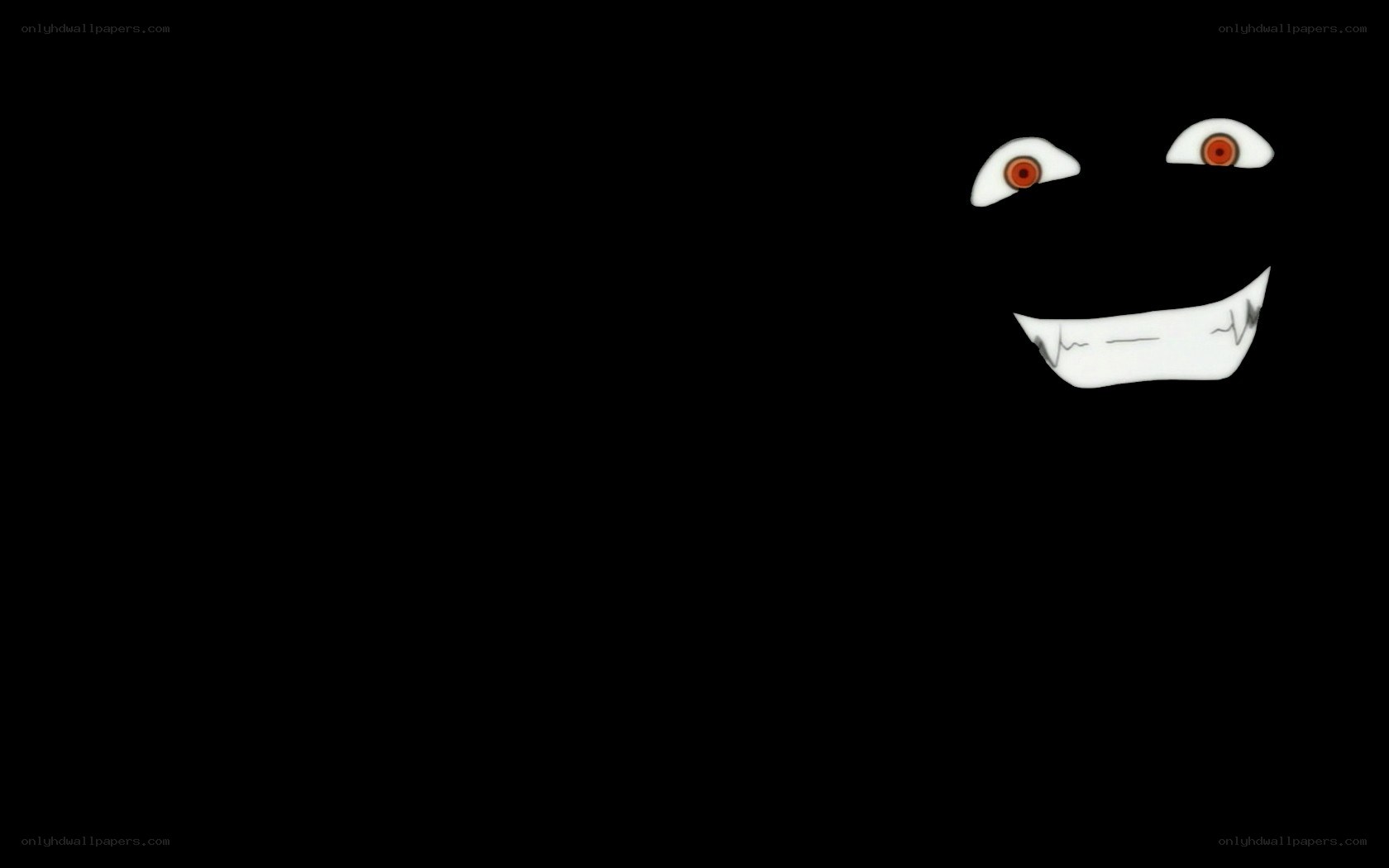 creepy face on black background