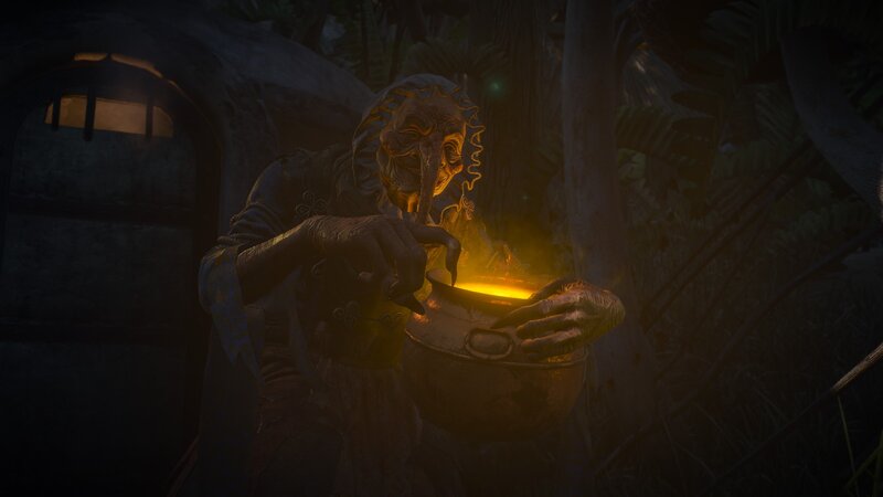 Creepy Figure with Cauldron