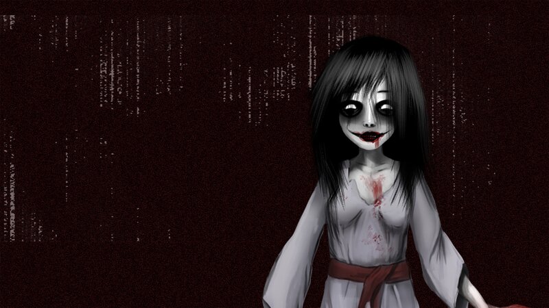 Creepy Girl with Bloodstains
