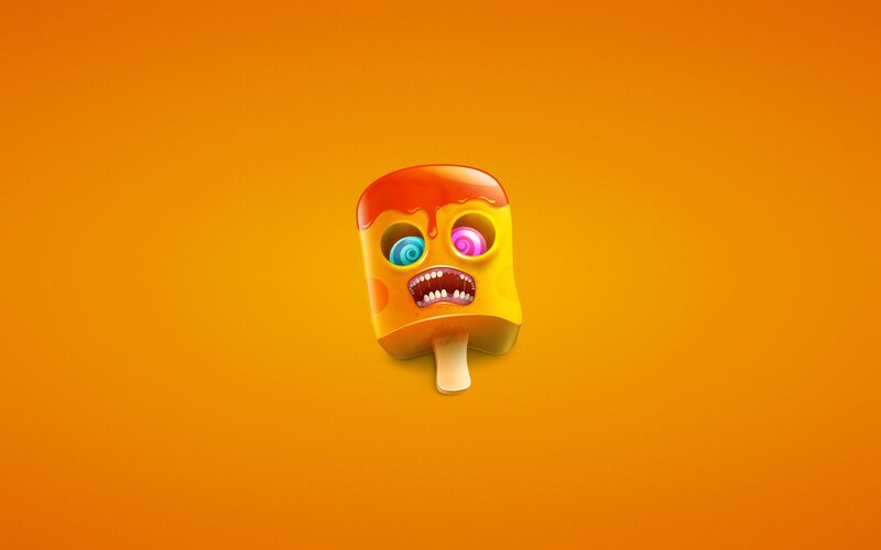 creepy popsicle character